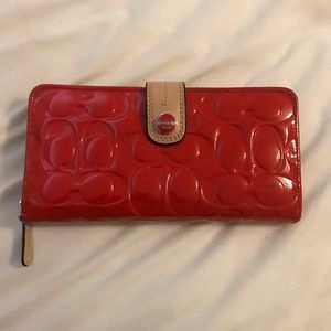 Orange Coach Signature Wallet